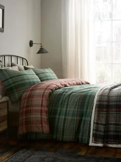 Best Dreams & Drapes Green Bennet Check Brushed Cotton Duvet Cover Set