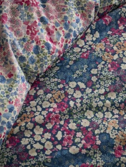 Dreams & Drapes Navy Bessie Reversible Duvet Cover Set^ Branded Bedlinen