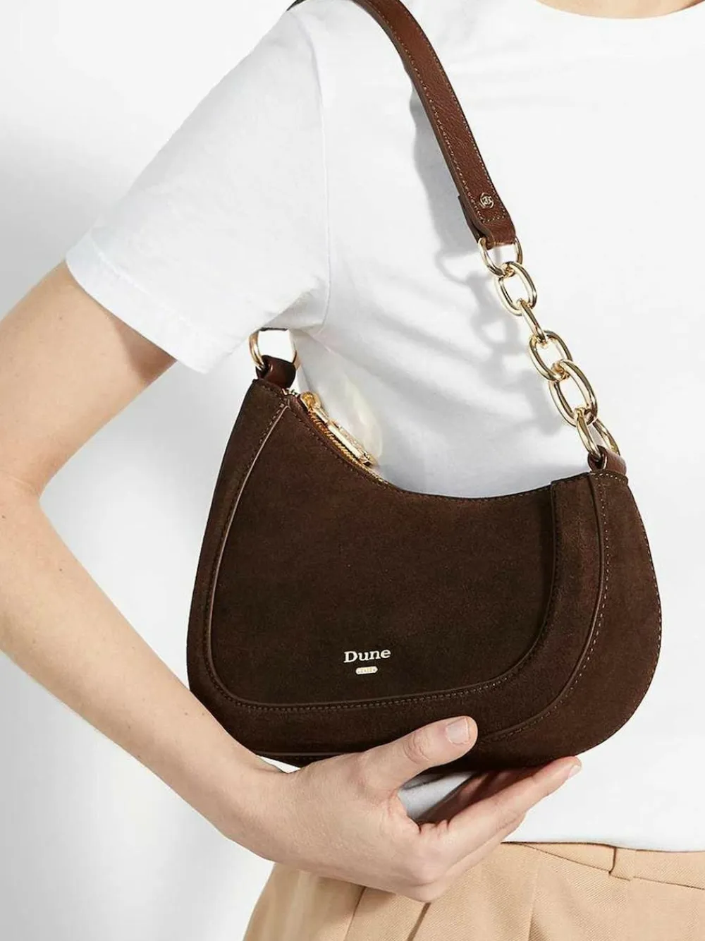 Dune London Brown Direction Small Smart Scoop Shoulder Bag^Women Bags