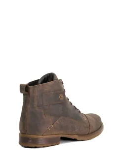 Dune London Wide Fit Heavy Duty Leather Simon Ankle Boots Brown