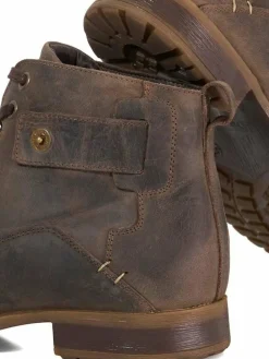 Dune London Wide Fit Heavy Duty Leather Simon Ankle Boots Brown