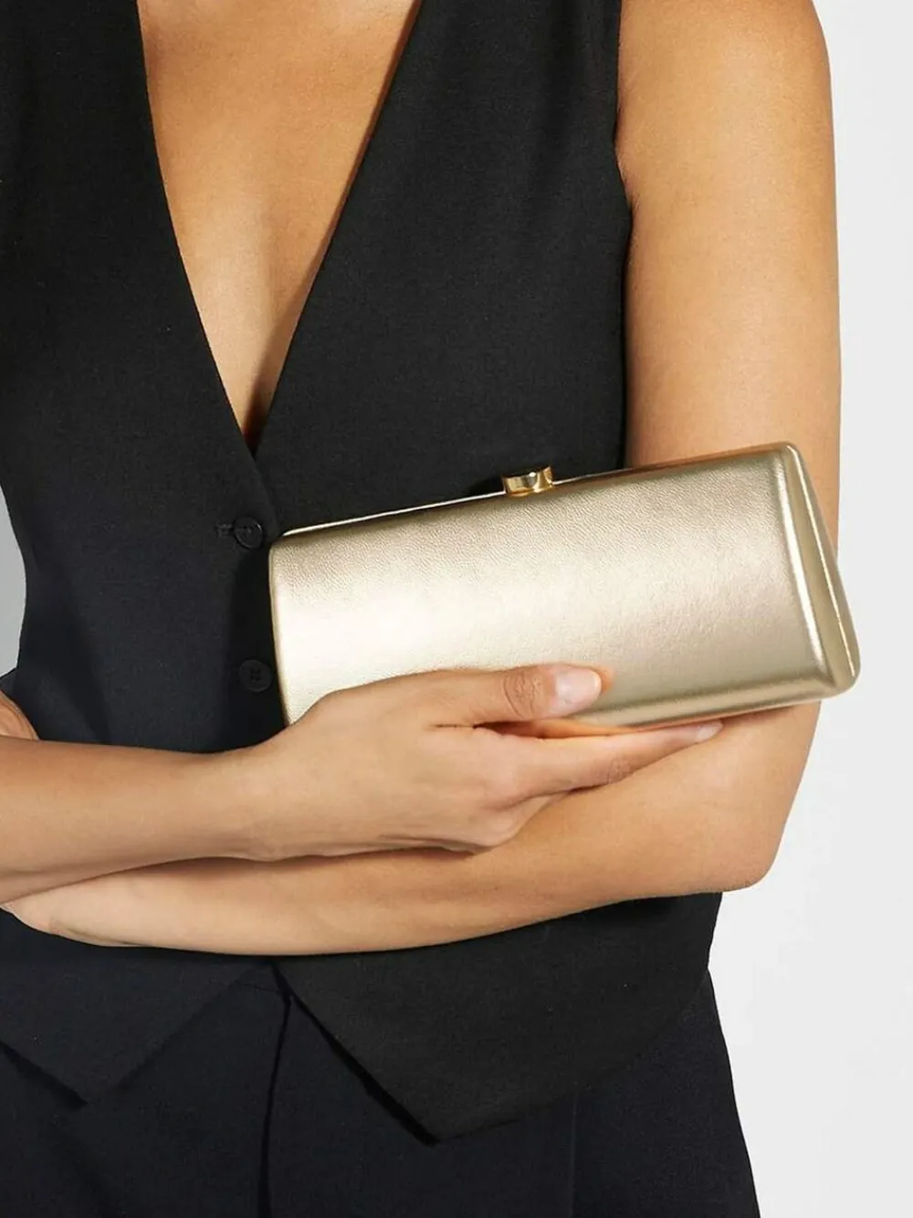 Discount Dune London Belinda Tear Drop Clutch Gold