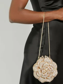 Dune London Bling Hard Embellished Flow Bag Gold
