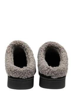 New Dunlop Suede Mule Slippers Black