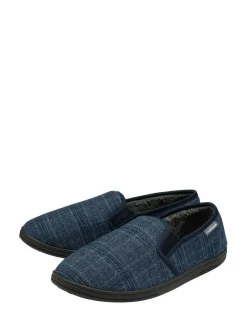 Hot Dunlop Mens Twin Gusset Full Slippers Blue