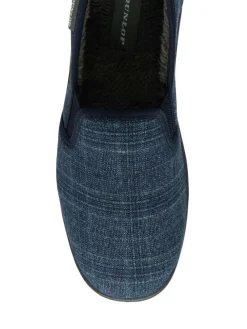 Hot Dunlop Mens Twin Gusset Full Slippers Blue