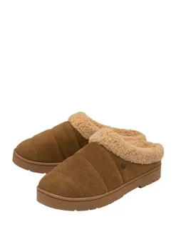 Best Dunlop Suede Mule Slippers Brown