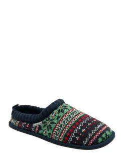 Dunlop Mens Fairisle Pattern Warm Lined Slipper Mules^ Slippers|Slippers