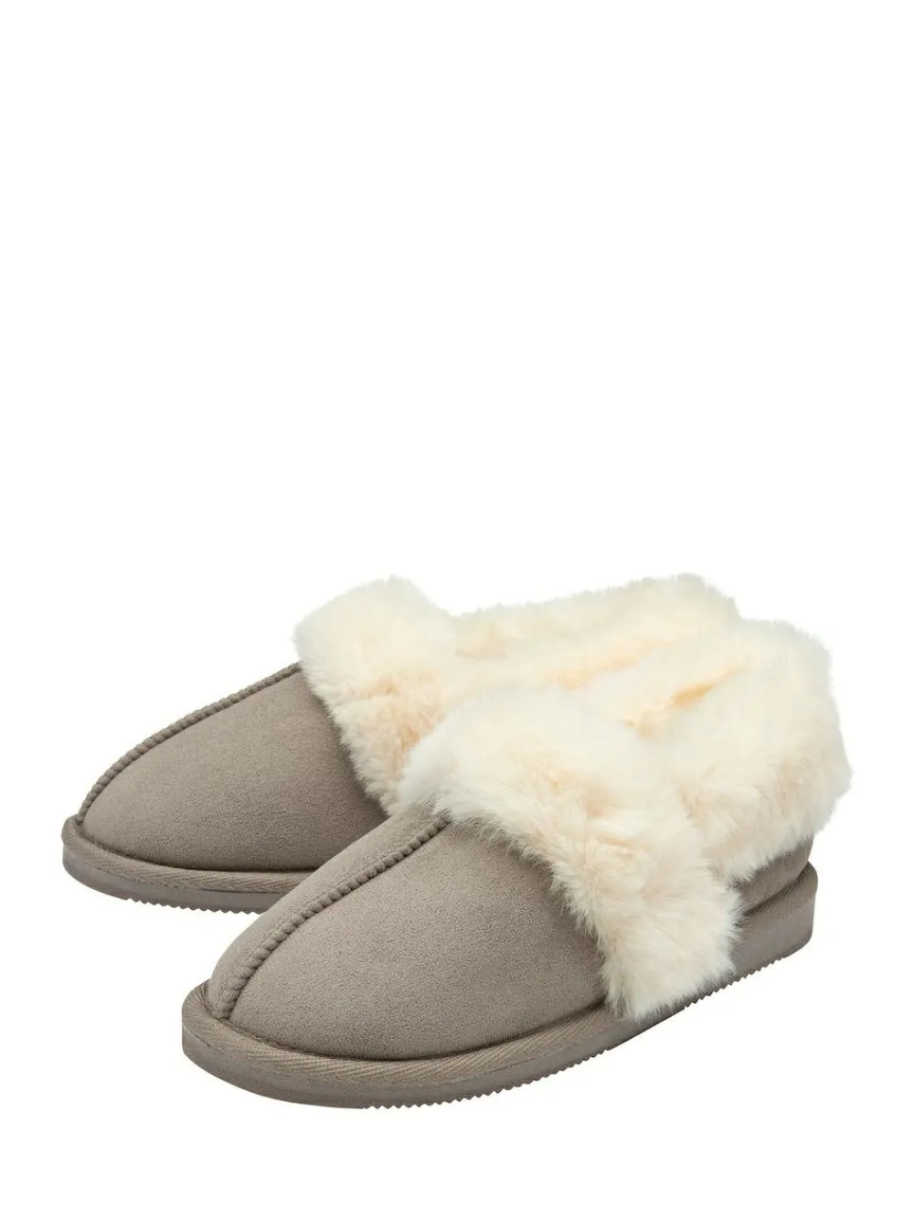 Dunlop Faux Suede Collar Full Slippers^Women Slippers