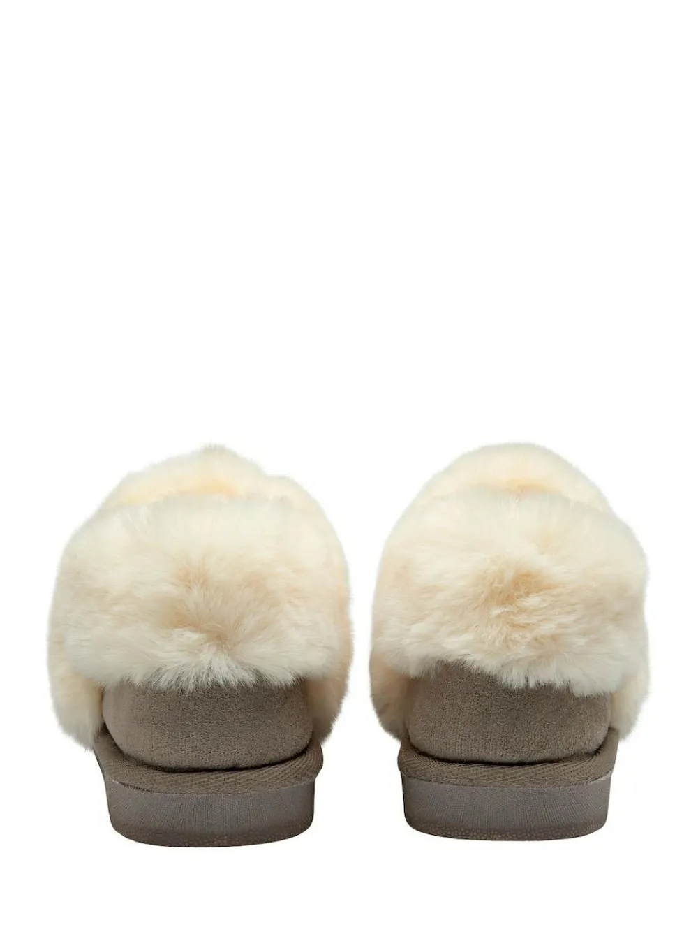 Dunlop Faux Suede Collar Full Slippers^Women Slippers