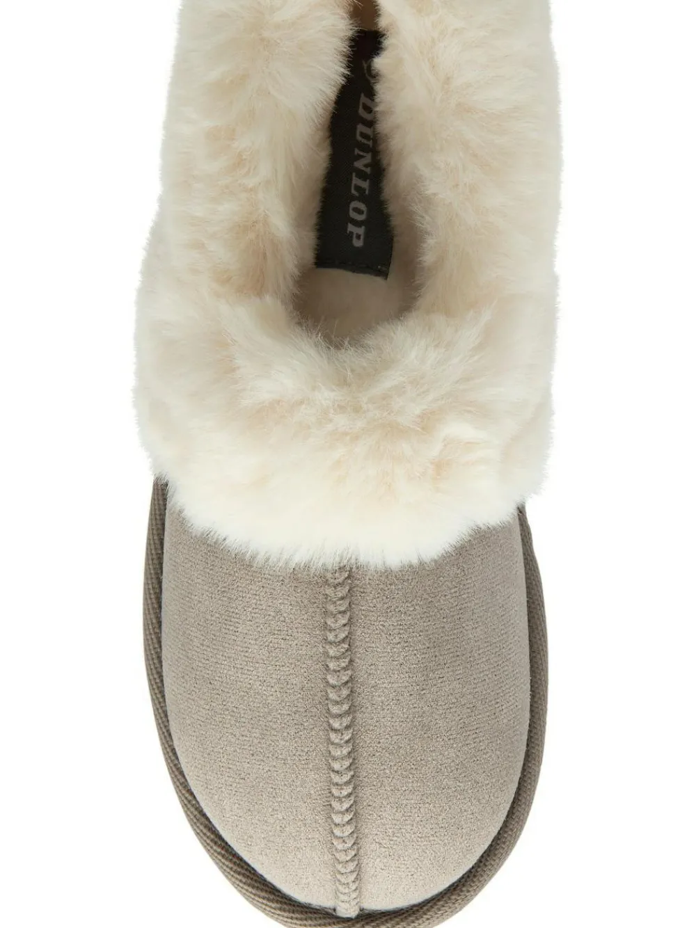Dunlop Faux Suede Collar Full Slippers^Women Slippers