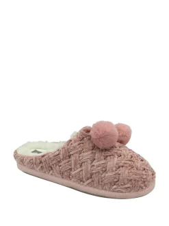 Dunlop Ladies Knitted Closed Toe Mule Slippers^Women Slippers