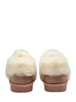 Dunlop Faux Suede Collar Full Slippers^Women Slippers