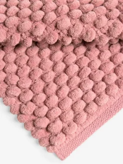 Next Dusky Pink Giant Bobble Bath Mat^ Towels & Bathmats