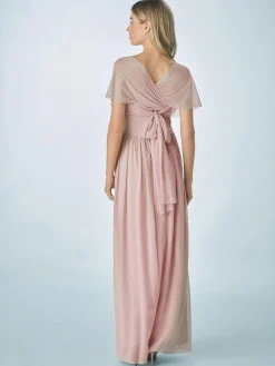 Next Dusky Pink Mesh Multiway Wedding Guest Bridesmaid Maxi Dress^Women Maxi Dresses
