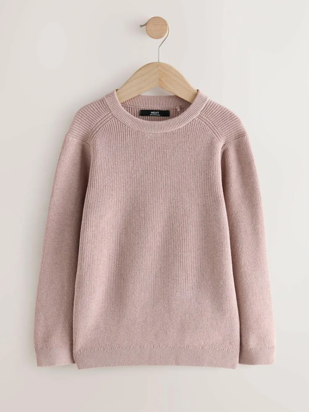 Best Next Dusky Pink Without Stag Cotton Crew Neck Knitted Jumper (3-16yrs)