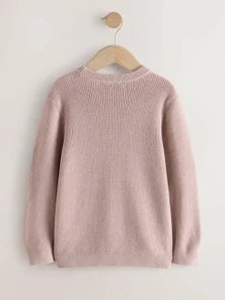 Best Next Dusky Pink Without Stag Cotton Crew Neck Knitted Jumper (3-16yrs)
