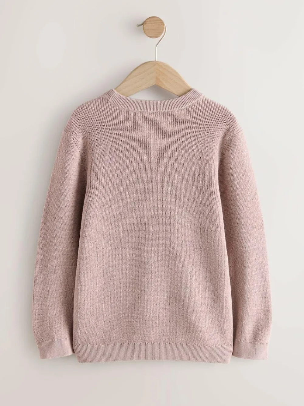 Best Next Dusky Pink Without Stag Cotton Crew Neck Knitted Jumper (3-16yrs)