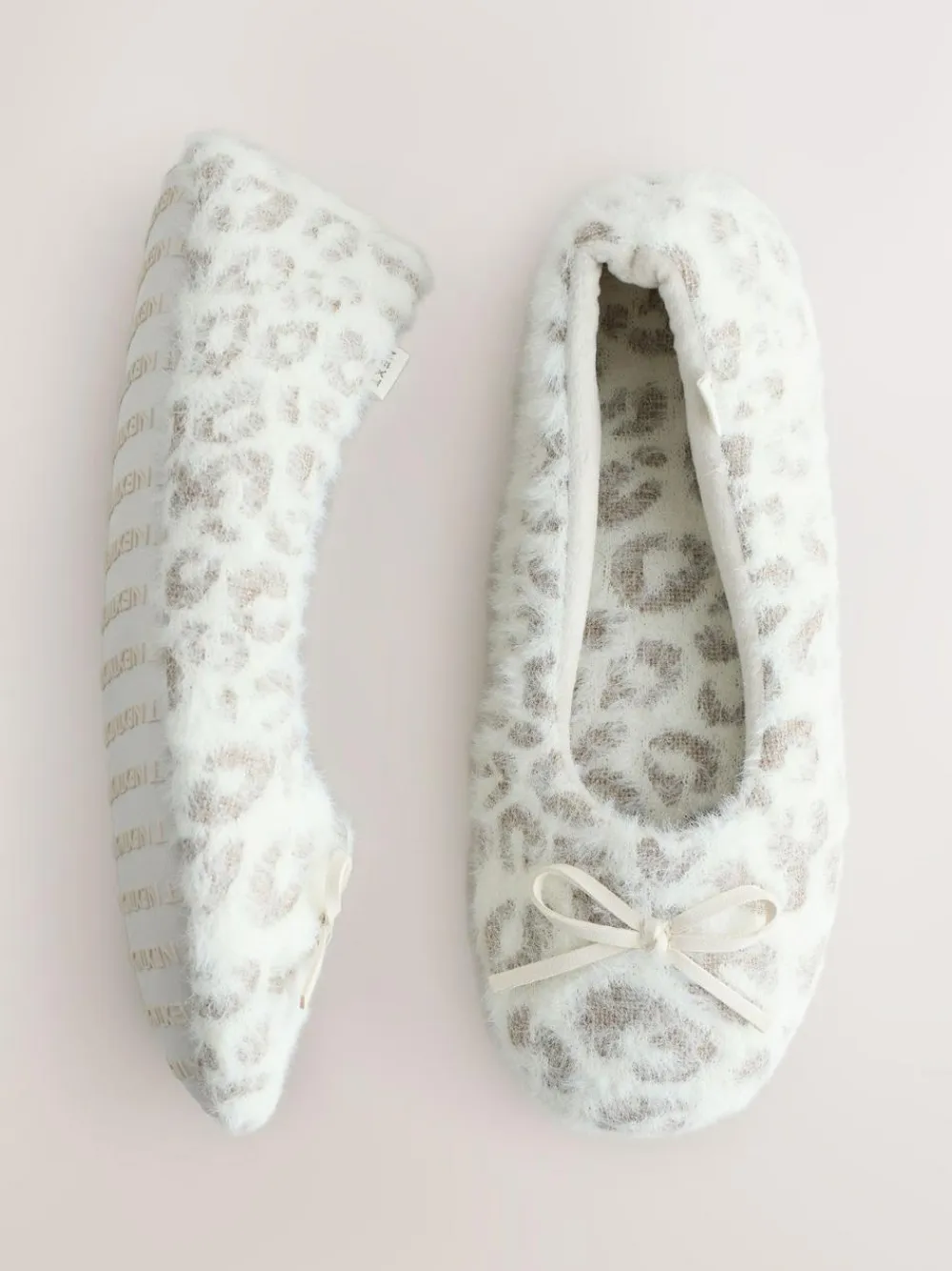 Next Ecru Animal Print Ballet Slippers^Women Slippers