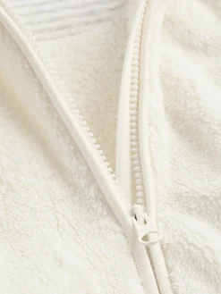 Best Next Ecru Baby Cosy Fleece Hooded All-In-One (0-18mths)