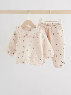 Next Ecru Baby Quilted Sweatshirt and Trousers Set 2 Piece (0mths-2yrs)^ Sets & Co-Ords|Sets & Co-Ords