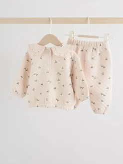 Next Ecru Baby Quilted Sweatshirt and Trousers Set 2 Piece (0mths-2yrs)^ Sets & Co-Ords|Sets & Co-Ords