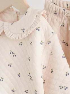 Next Ecru Baby Quilted Sweatshirt and Trousers Set 2 Piece (0mths-2yrs)^ Sets & Co-Ords|Sets & Co-Ords