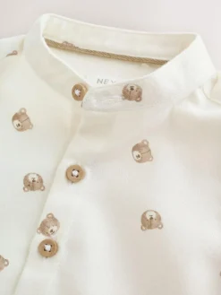 Next Long Sleeve Grandad Collar All-Over Print Character Shirt (3mths-7yrs)^BOY Suits & Vest|Shirts