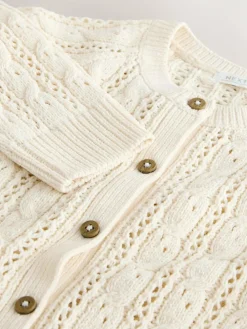 Next Ecru Cable Cardigan (3mths-7yrs)^ Knitwear|Knitwear