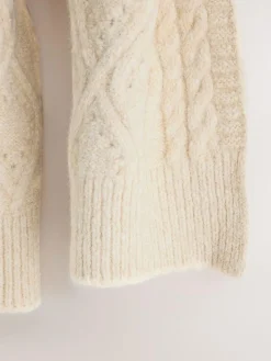 Next Ecru Cable Knit Cosy Scarf^Women Hats, Gloves & Scarves|Hats, Gloves & Scarves