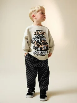 Discount Next Crew Neck Sweatshirt and Jogger Set (3mths-7yrs) (3mths-7yrs) Ecru Car