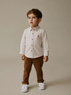 Best Next Ecru Character Long Sleeve Long Sleeve Oxford Shirt (3mths-7yrs)