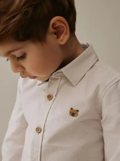 Best Next Ecru Character Long Sleeve Long Sleeve Oxford Shirt (3mths-7yrs)