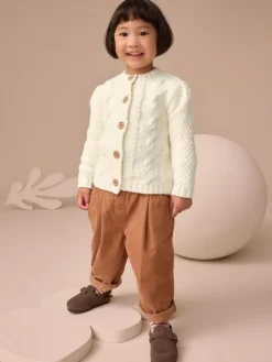 Next Chunky Knit Bobble Cardigan (3mths-10yrs) Ecru