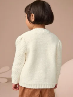 Next Chunky Knit Bobble Cardigan (3mths-10yrs) Ecru