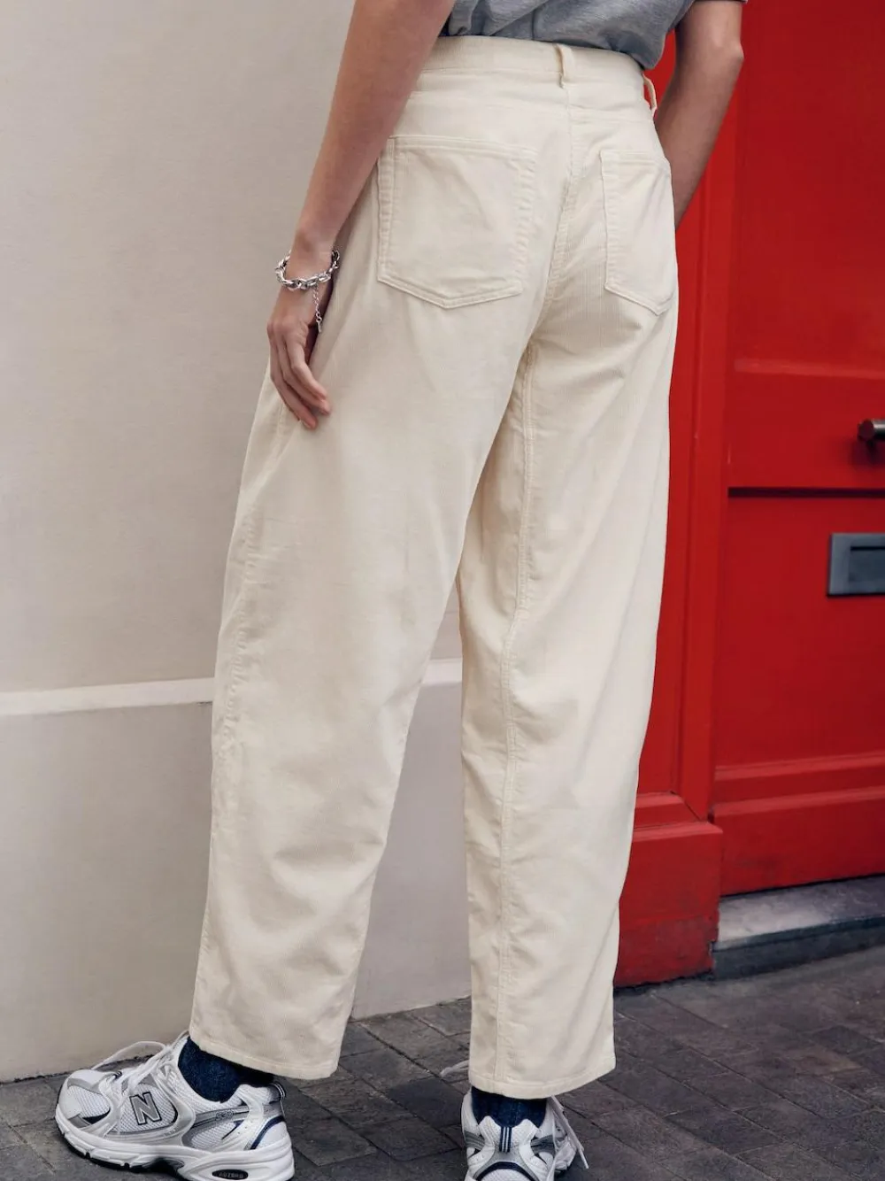 Sale Next Cord Barrel Leg Trousers Ecru