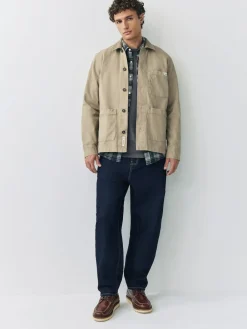 Best Next Corduroy Collar Canvas Shacket Overshirt Ecru