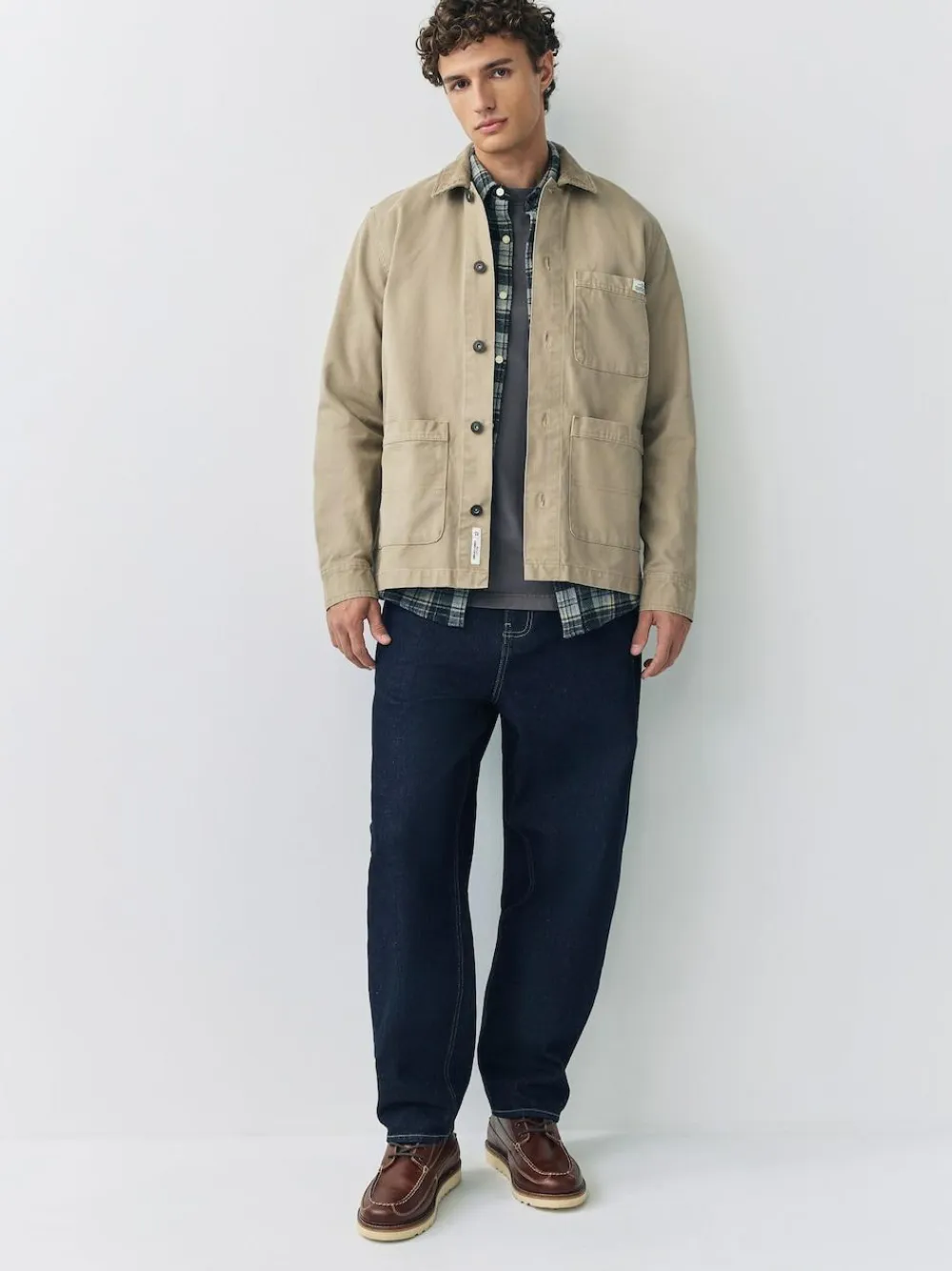 Best Next Corduroy Collar Canvas Shacket Overshirt Ecru