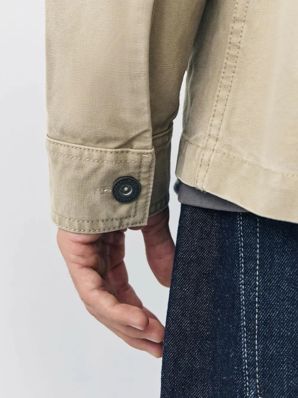 Best Next Corduroy Collar Canvas Shacket Overshirt Ecru