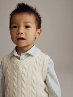 Best Next Ecru Cream Knitted Vest and Shirt Set (3mths-7yrs)