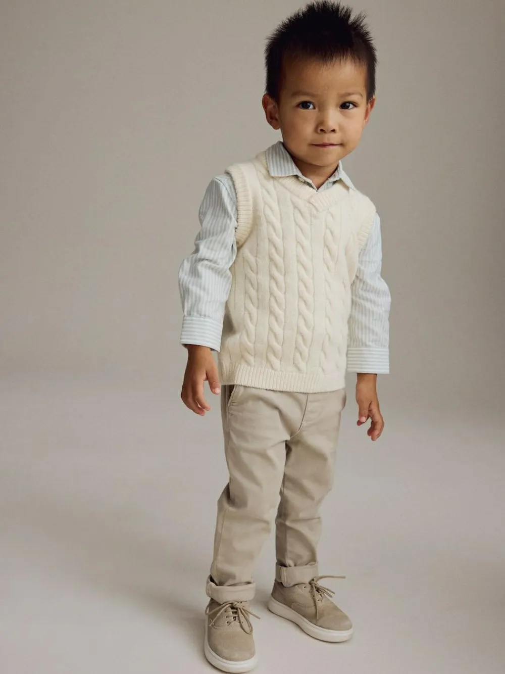 Best Next Ecru Cream Knitted Vest and Shirt Set (3mths-7yrs)