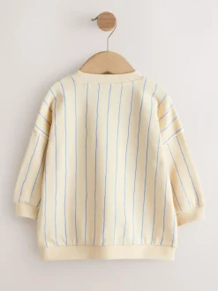 Discount Next Ecru Elephant Striped All-Over Print Crew Neck Sweatshirt (3mths-7yrs)