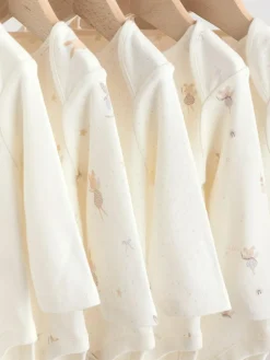 Hot Next Ecru Fairy Mouse 5 Pack Long Sleeve Baby Bodysuits