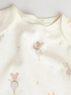 Hot Next Ecru Fairy Mouse 5 Pack Long Sleeve Baby Bodysuits
