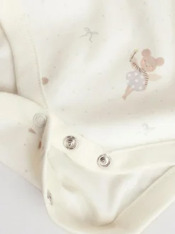 Hot Next Ecru Fairy Mouse 5 Pack Long Sleeve Baby Bodysuits