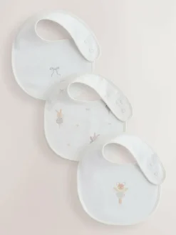 Next Ecru Fairy Mouse Baby Bibs 3 Pack^ Bibs|Newborn Accessories
