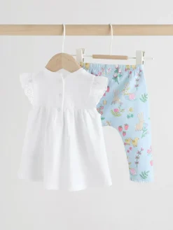 Outlet Next Ecru Fairy Short Sleeve Baby Top and Leggings 2 Piece set (0mths-2yrs)