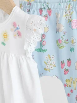 Outlet Next Ecru Fairy Short Sleeve Baby Top and Leggings 2 Piece set (0mths-2yrs)