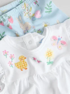 Outlet Next Ecru Fairy Short Sleeve Baby Top and Leggings 2 Piece set (0mths-2yrs)