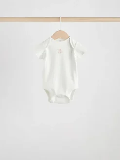 Next Ecru Fairy Short Sleeve Bodysuits 5 Pack^ Multipacks|Bodysuits & Vests